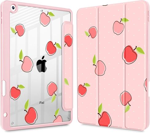 قد تشن للجيل التاسع من iPad مع حامل القلم الرصاص ، و iPad 8/7 Gen Case 10.2 بوصة ، [Penceil Holder] Trifold Stand Wake/Sleep Comple TPU Cover Cover ، Blue Bows in Saudi Arabia