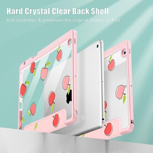 قد تشن للجيل التاسع من iPad مع حامل القلم الرصاص ، و iPad 8/7 Gen Case 10.2 بوصة ، [Penceil Holder] Trifold Stand Wake/Sleep Comple TPU Cover Cover ، Blue Bows in Saudi Arabia