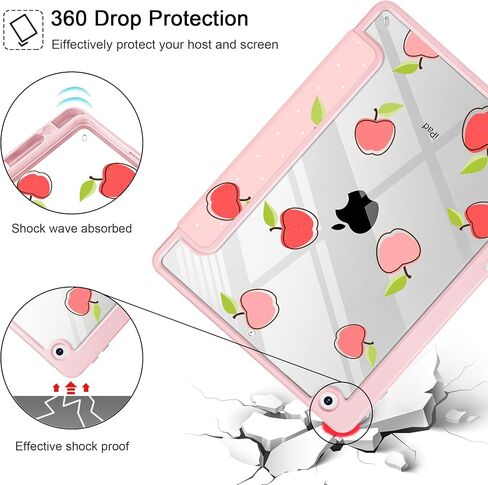 قد تشن للجيل التاسع من iPad مع حامل القلم الرصاص ، و iPad 8/7 Gen Case 10.2 بوصة ، [Penceil Holder] Trifold Stand Wake/Sleep Comple TPU Cover Cover ، Blue Bows in Saudi Arabia