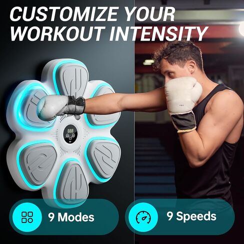 2025 Music Boxing Machine for Adults, Bluetooth Music Punching Machine with Gloves, 9 Modes and Speeds, Wall Boxing Punching Pad, Home Workout Trainer in Saudi Arabia