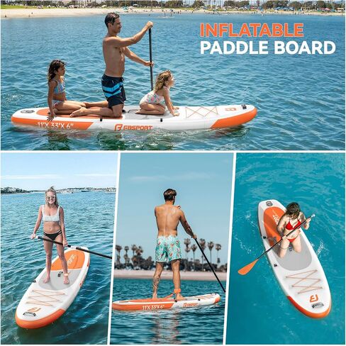 FBSPort 11ft Premium Steflatable Stand Up Paddle Board مع مضخة كهربائية ولوحة اليوغا مع ملحقات SUP وحقيبة الحمل | موقف واسع ، التحكم في الأمواج ، سطح السفينة غير المنقوش ، المقود والمجداف للشباب والبالغين in Saudi Arabia