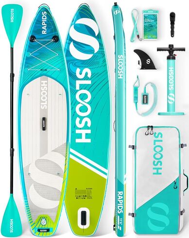 SLOOSH Inflatable Stand Up Paddle Board, 11'6" Inflatable Paddle Boards with Premium Accessories, Non-Slip EVA Deck, Ultra-Light Carry Bag Pump, Rapids SUP for Youth & Adults in Kuwait