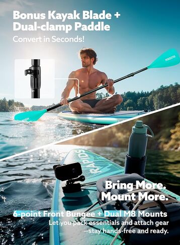 SLOOSH Inflatable Stand Up Paddle Board, 11'6" Inflatable Paddle Boards with Premium Accessories, Non-Slip EVA Deck, Ultra-Light Carry Bag Pump, Rapids SUP for Youth & Adults in Kuwait