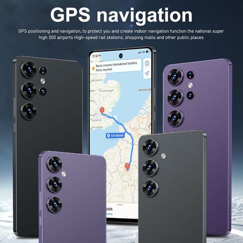 Unlocked Phone, 6.56-inch Screen, 3GB RAM and 128GB ROM, 16 MP Rear Camera, Support 4G LTE-FDD TDD, 8-core high-Speed chip, Android Phone (5, Purple) in Kuwait