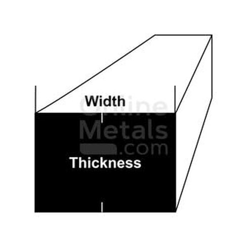 1018 Carbon Steel Rectangular Bar, Unpolished (Mill) Finish, Cold Finish, ASTM A108, 1/4" Thickness, 5/8" Width, 12" Length, OnlineMetals in Saudi Arabia