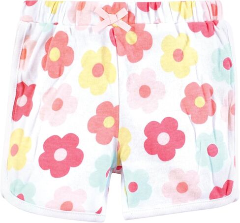Hudson Baby Unisex Baby and Toddler Shorts Bottoms 4-Pack, Purple Coral, 3-6 Months in Kuwait