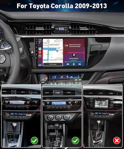 Car Stereo Radio for Toyota Corolla 2009 2010 2011 2012 2013 with Wireless Carplay Android Auto, 9 Inch Touch Screen for Toyota Corolla, with Bluetooth,GPS,WiFi,SWC (for Toyota Corolla 2009-2013) in Saudi Arabia
