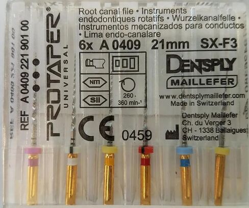 Dentsply A040922190100 Protaper Universal Files 21mm Pturas21 6/PK in Saudi Arabia
