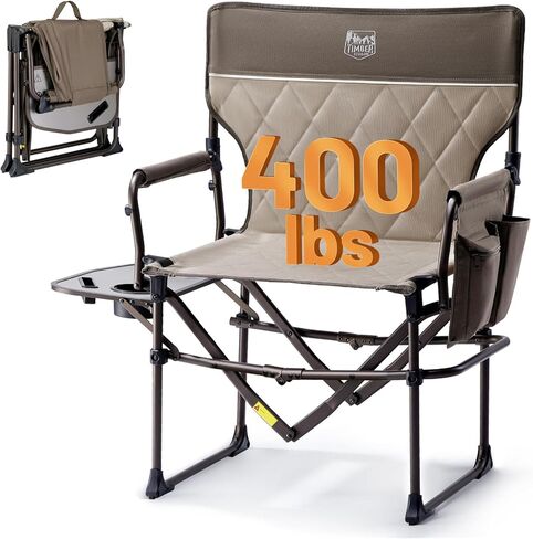 Timber Ridge 2 Pack Camping Mistraps كراسي مع جيوب الجدول الجانبية ، كرسي محمول قابل للطي في العشب الشقوق لعرض الرحلة في الهواء الطلق حفل النزهة 400 رطل ، الأزرق in Kuwait