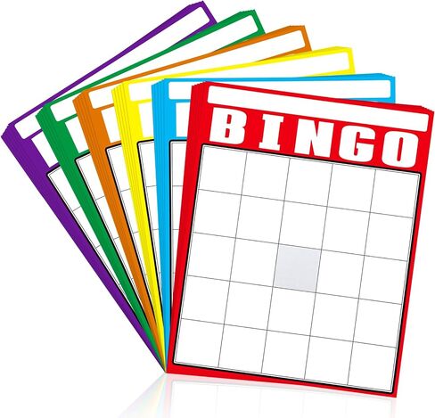 Marspark 36 Pcs Multi-Color Bingo Cards Bulk Multicolor Jumbo Bingo Game Board Make Your Own Sheet Squares for Adult Party Blank Square Fill in Gift in Saudi Arabia