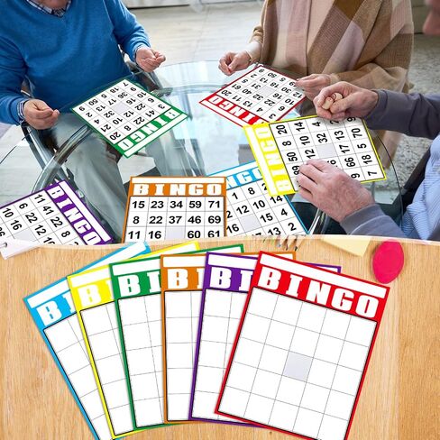 Marspark 36 Pcs Multi-Color Bingo Cards Bulk Multicolor Jumbo Bingo Game Board Make Your Own Sheet Squares for Adult Party Blank Square Fill in Gift in Saudi Arabia
