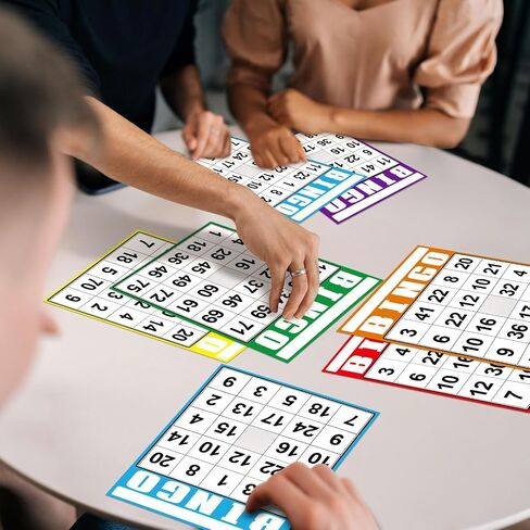 Marspark 36 Pcs Multi-Color Bingo Cards Bulk Multicolor Jumbo Bingo Game Board Make Your Own Sheet Squares for Adult Party Blank Square Fill in Gift in Saudi Arabia