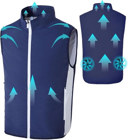Summer Cooling Vest, 2 Fans With 3 Wind Speeds, Suitable For Outdoor Cooling, Fishing Air-conditioning Clothing in Saudi Arabia