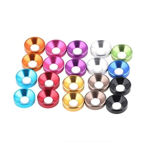 washers,Aluminum Washer, M2 M2.5 M3 M4 M5 M6 M8 Aluminum Alloy Colourful Anodized Countersunk Washer Gasket 10pcs(Green,10PCS-M3) in Kuwait