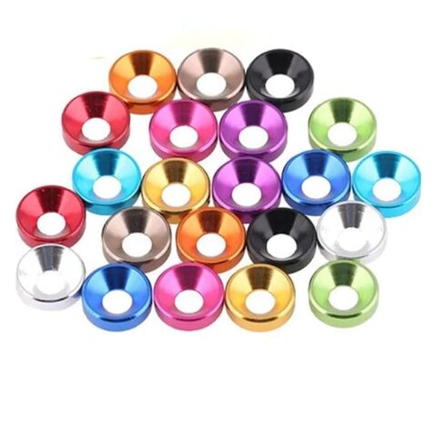 washers,Aluminum Washer, M2 M2.5 M3 M4 M5 M6 M8 Aluminum Alloy Colourful Anodized Countersunk Washer Gasket 10pcs(Green,10PCS-M3) in Kuwait