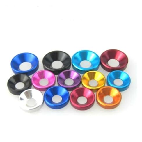 washers,Aluminum Washer, M2 M2.5 M3 M4 M5 M6 M8 Aluminum Alloy Colourful Anodized Countersunk Washer Gasket 10pcs(Green,10PCS-M3) in Kuwait