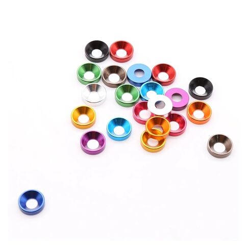 غسالات ، غسالة الألومنيوم ، عدادات سبيكة الألومنيوم غسالات رأس متعددة M2 M2.5 M3 M4 M5 (Orange ، 10pcs-M5) in Kuwait