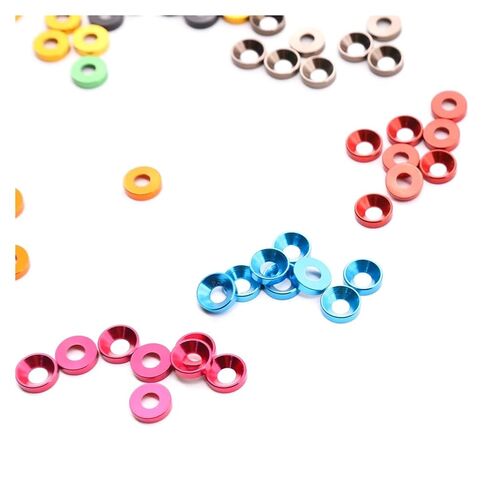 غسالات ، غسالة الألومنيوم ، عدادات سبيكة الألومنيوم غسالات رأس متعددة M2 M2.5 M3 M4 M5 (Orange ، 10pcs-M5) in Kuwait