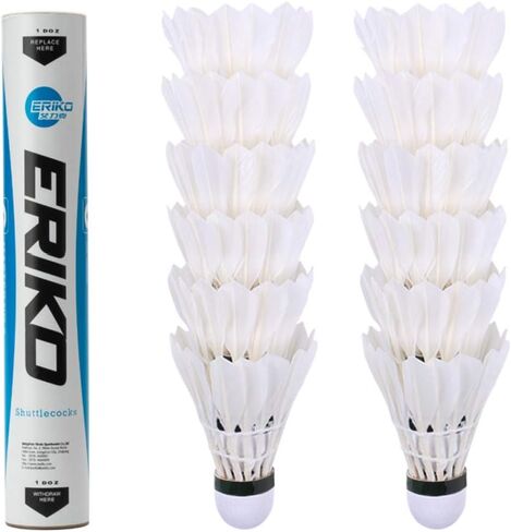 Shengjie Eriko 12-Pack Goose الريشة الريشة مكوكات مع استقرار عالي ومتانة ، كرات الريشة عالية السرقة النموذج 6 in Saudi Arabia