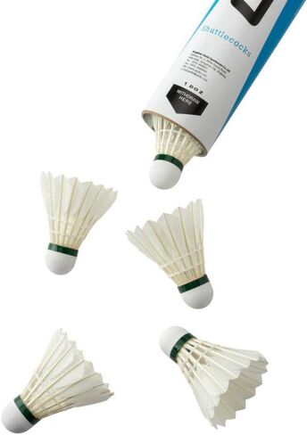 Shengjie Eriko 12-Pack Goose الريشة الريشة مكوكات مع استقرار عالي ومتانة ، كرات الريشة عالية السرقة النموذج 6 in Saudi Arabia