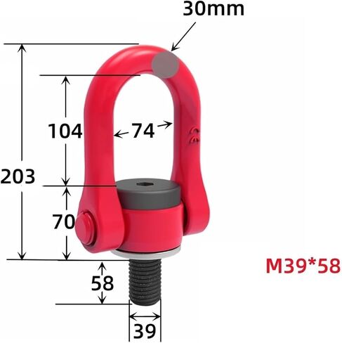 Bolt lugs,Rotation Hoist Ring,G80 Alloy Steel high-Strength Universal Swivel Ring Lifting Point 360 Degrees U-Shaped Lifting Mould(Size:M42*63) in Saudi Arabia