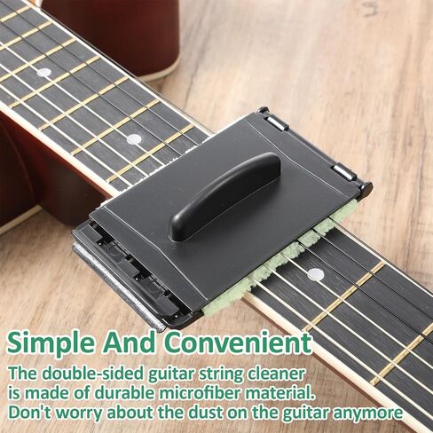 2 PCS Guitar String Cleaner, Green & Yellow String & Fretboard Guitar String Care Kit Premium Fretboard Cloth Guitar Maintenance Accessories for Electric Guitar Violin Bass Ukulele in Saudi Arabia