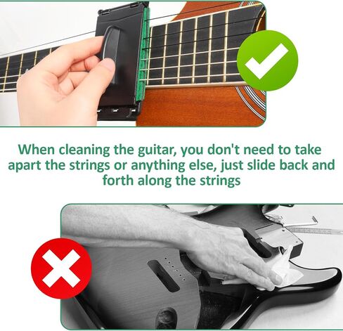 2 PCS Guitar String Cleaner, Green & Yellow String & Fretboard Guitar String Care Kit Premium Fretboard Cloth Guitar Maintenance Accessories for Electric Guitar Violin Bass Ukulele in Saudi Arabia