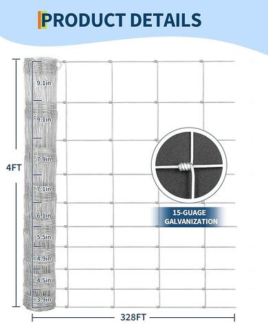 6FTx328FT,15 Gauge Wire Galvanizing Fence Mesh Galvanized Electric Welding Mesh Silver - Hardware Cloth Fence, Galvanized Wire Mesh, Exclusion Mesh, Garden Wire Fencing, and Rodent Proof Fence in Kuwait