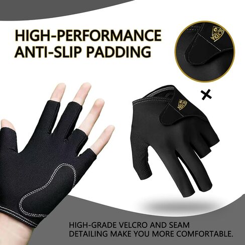 Breathable Billiard Gloves, Quick Drying Breathable Left Hand 5 Fingers, Durable Double Stitching, Adjustable Wrap-Around Fit Snooker Billiard Gloves, Adjustable Unisex Size in Saudi Arabia