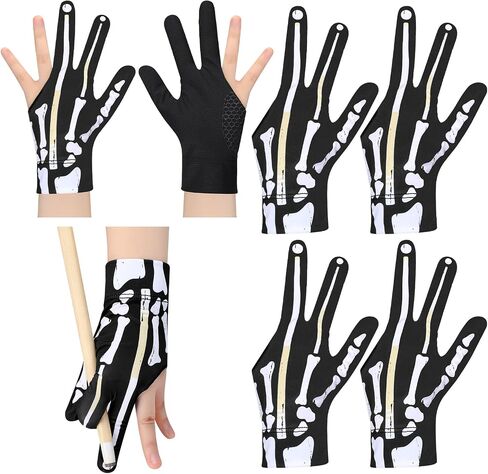 4 Pcs Billiard Pool Gloves for Left Hand 3 Finger Quick Dry Breathable Shooters Snooker Cue Sport Glove with Anti Slip Grip for Men & Women, Adjustable Wrist in Saudi Arabia