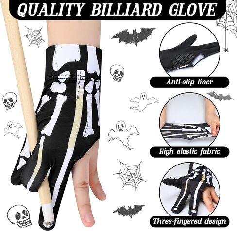 4 Pcs Billiard Pool Gloves for Left Hand 3 Finger Quick Dry Breathable Shooters Snooker Cue Sport Glove with Anti Slip Grip for Men & Women, Adjustable Wrist in Saudi Arabia