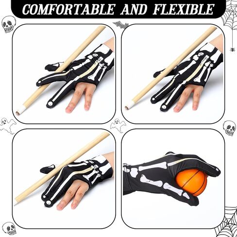4 Pcs Billiard Pool Gloves for Left Hand 3 Finger Quick Dry Breathable Shooters Snooker Cue Sport Glove with Anti Slip Grip for Men & Women, Adjustable Wrist in Saudi Arabia