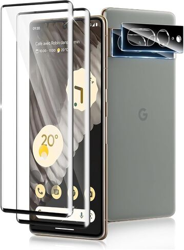 [2+2 Pack] for S23 Ultra Screen Protector, 2 Pcs Tempered Glass + 2 Pcs Camera Lens Protector, Impact-Resistant, Ultrasonic Fingerprint Compatible, 3D Curved for Galaxy S23 Ultra Screen Protector in Saudi Arabia