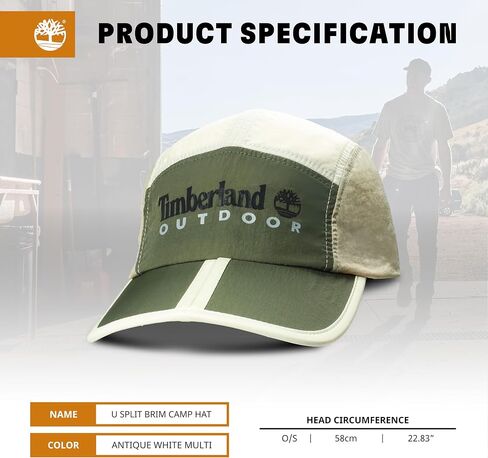 Timberland Split Brim Foldable Camp Hat, Adjustable 5 Panel Hat, Lightweight and Breathable Fabric for Outdoor Adventures in Saudi Arabia