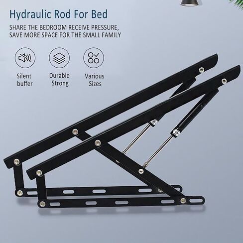 Storage Bed Lift Mechanism Kit, Lift Up Storage Bed Frame Hinge Set, Heavy Duty Triangular Spring Hinges Gas Spring Bed Storage Lift Kit for Durability and Resistance in Saudi Arabia
