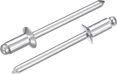 uxcell 100Pcs 3/16"x3/8" Aluminum Countersunk Blind Rivet, Open-End Type Blind Rivets for DIY, Sheet Metal, Automotive Repairs, Furniture, Boat, and Duct Work (Silver) in Saudi Arabia