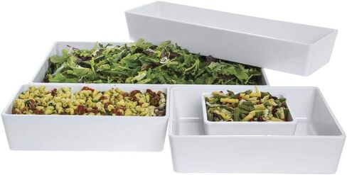 HUBERT FOOD PAN 1/6 SIZE WHITE MELAMINE MODULAL PAN - 6 "L X 6" W X 3 "H in Saudi Arabia