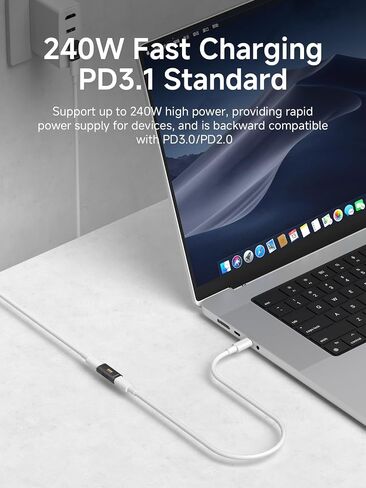 Hagibis 240W 80Gbps 8K@60Hz USB C Adapter, USB-C Male to Male Adapter, USB4 Connecter for Thunderbolt 5/4/3, Laptop, Switch, Dock, Mac, Tablet, iPhone 16 15 Pro Max (TGM16) in Saudi Arabia