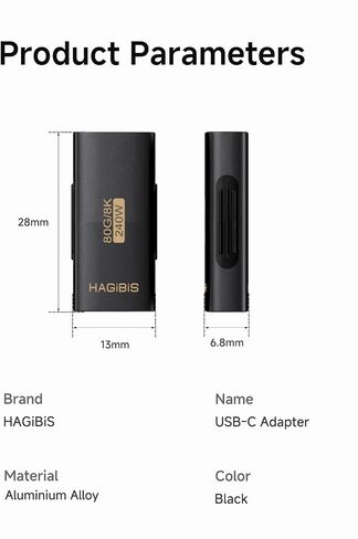 Hagibis 240W 80Gbps 8K@60Hz USB C Adapter, USB-C Male to Male Adapter, USB4 Connecter for Thunderbolt 5/4/3, Laptop, Switch, Dock, Mac, Tablet, iPhone 16 15 Pro Max (TGM16) in Saudi Arabia