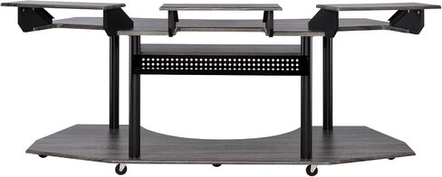 83" Black Oak/Oak Finish Music Recording Studio Desk，Laptop Desk for Bedroom in Saudi Arabia