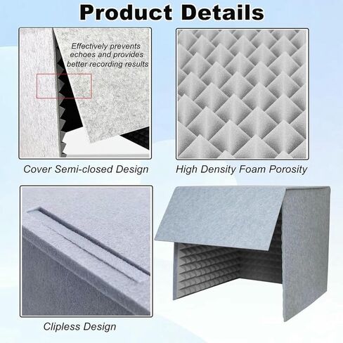 Soundproof Booth Portable Isolation Booth, Foldable Microphone Vocal Box, Self Made Recording Studio, for Podcasts Singing Gaming in Kuwait