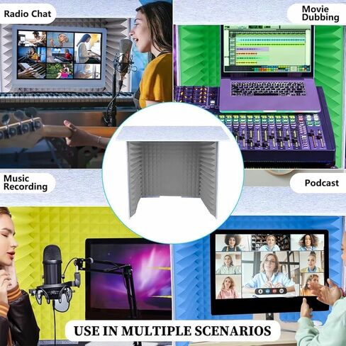 Soundproof Booth Portable Isolation Booth, Foldable Microphone Vocal Box, Self Made Recording Studio, for Podcasts Singing Gaming in Kuwait