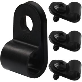 60 Pcs R-Type Cable Clip Wire Clamp, 1/2 Inch Nylon Cable Clamp Rope Light Mounting Clips Wire Fasten with 60 Screws for Wire Management and Cable Management in Kuwait