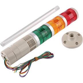 DC 12V 24V 110V 220V البرج الصناعي تحذير إشارة مؤشر LED مصباح LED ضوء فلاش مع الجرس (ضوء ثابت 12 فولت) in Kuwait
