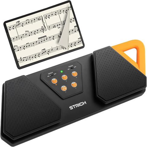 STRICH Wireless Page Turner Pedal for Musical Instruments, Anti-Slip Rubber Portable Foot Pedal, Silent Rechargeable Music Page Turner for iPad, Tablets, Phone, Super-long Endurance, SPT-10X in Saudi Arabia