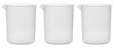 EISCO 3PK Plastic Beakers, 1000ml - Polypropylene Plastic - Raised Graduations, Tapered Spout - Euro Design in Saudi Arabia
