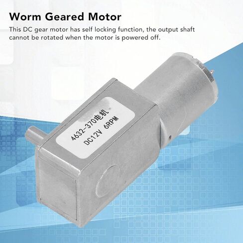 6RPM DC Geared Motor, DC12V 6RPM Mini Geared Motor, Self Locking for DIY Mini Geared Motor, Mechanicalcomponents in Saudi Arabia