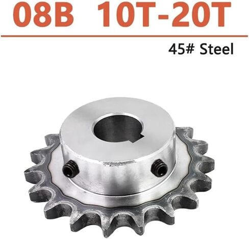 Gears,Motor Pinion Gear, 1pc 10T-20T 08B Industrial Drive Sprocket Wheel 45# Steel Chain Gear Keyway Bore 10-35mm(18 Teeth,14mm (Keyway 5mm)) in Saudi Arabia