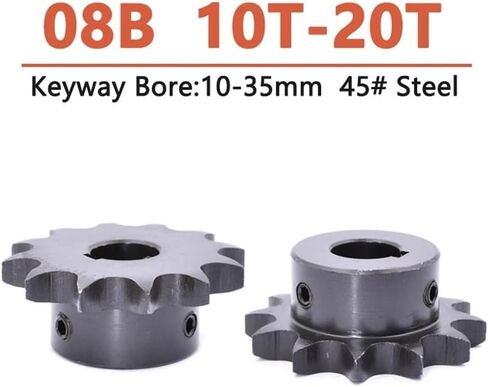 التروس ، ترس جناح المحرك ، 1pc 10t-20t 08b 45# ترس سلسلة الصلب 10 11 12 13 14 15 16 17 18 19 20 أسنان (18 ملم (keyway 8mm)) in Saudi Arabia