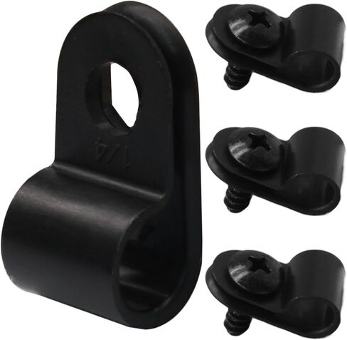 60 Pcs R-Type Cable Clip Wire Clamp, 1/2 Inch Nylon Cable Clamp Rope Light Mounting Clips Wire Fasten with 60 Screws for Wire Management and Cable Management in Kuwait